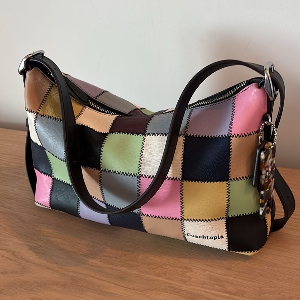 Alter/Ego Slouchy Shoulder Bag In Patchwork Multicolored Checkerboard Multi1 - Picture 3 of 17